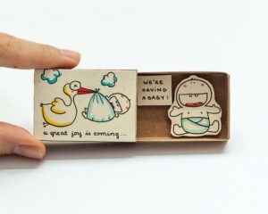 Cute DIY Matchbox Cards for Pregnancy announcements baby announcements