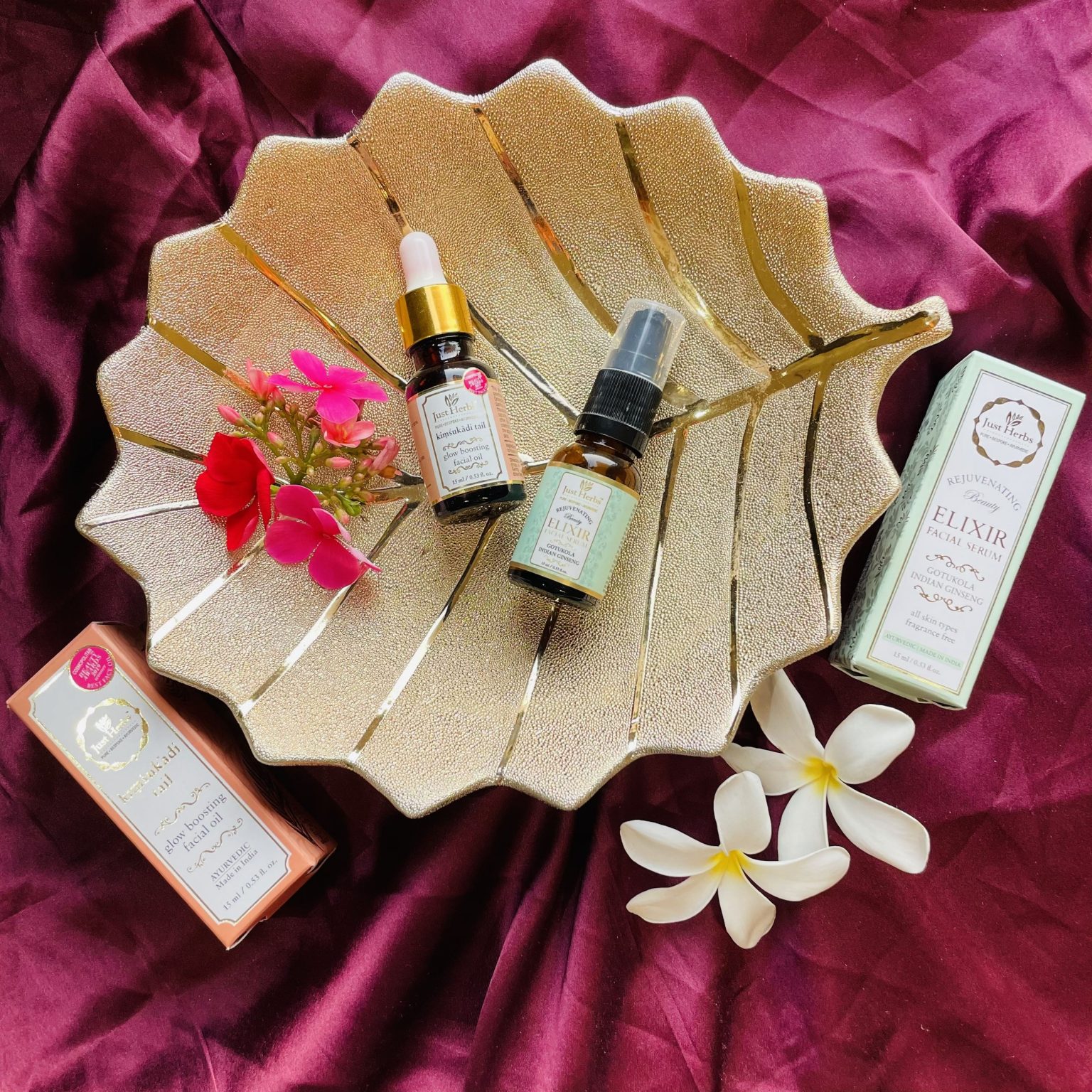 Just Herbs Kimsukadi Tail & Elixir Facial Serum Review Expressing Life