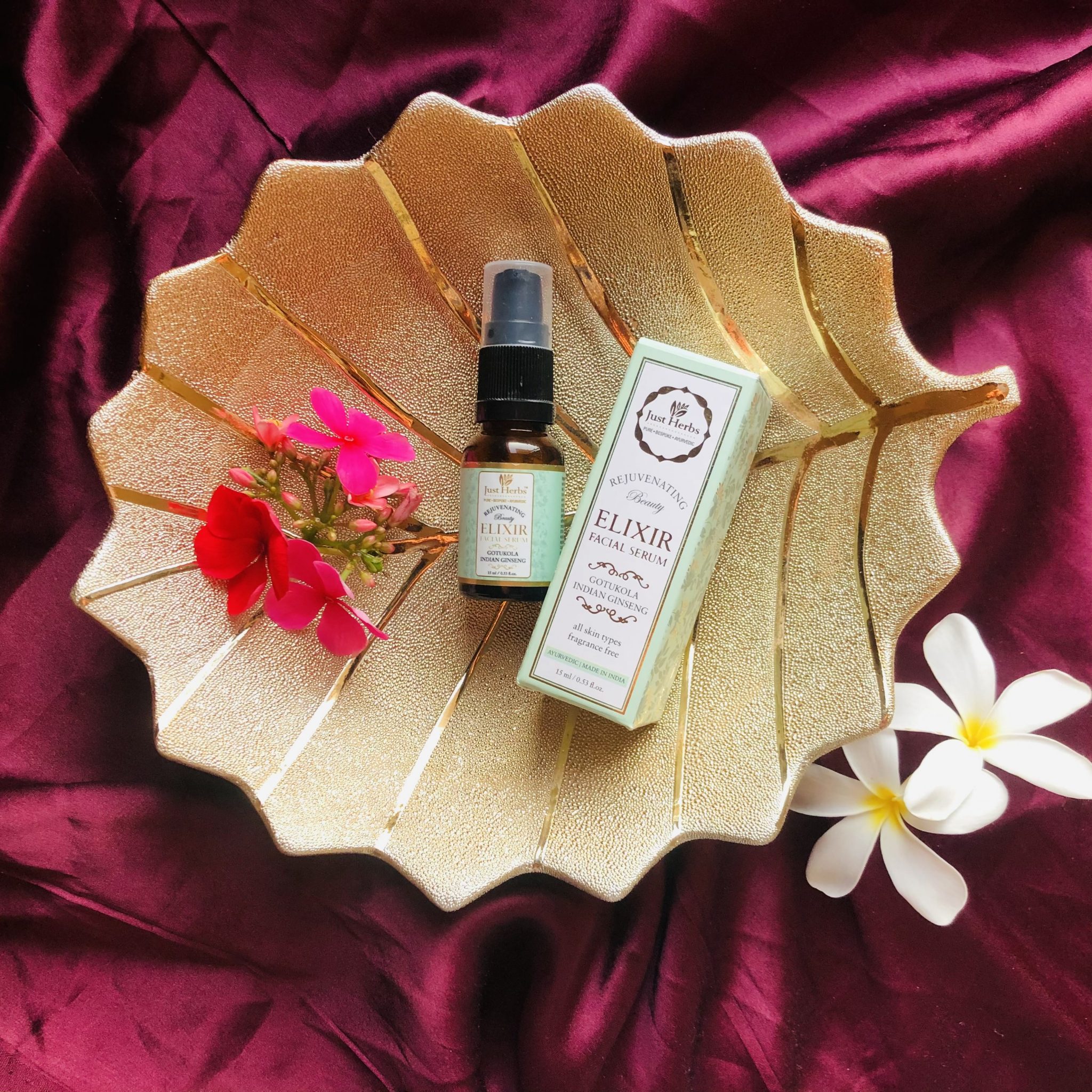 Just Herbs Kimsukadi Tail & Elixir Facial Serum Review Expressing Life